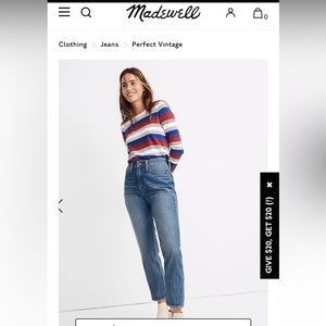 Madewell The Momjean Size 28.